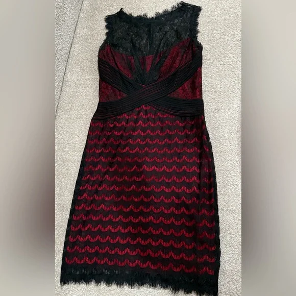 chinese dress ladies Sheer Lace Fishtail Gown in Cherry Red - 14